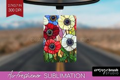 Stained Glass Flowers Air Freshener PNG - Floral PNG Product Image 1