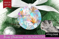 Stained Glass Flowers Ornament PNG - Floral PNG Sublimation Product Image 1