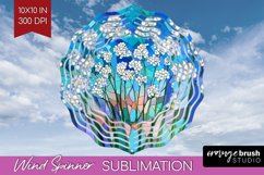 Stained Glass Flowers Wind Spinner Sublimation PNG - Floral Product Image 1