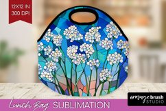 Stained Glass Flowers Lunch Bag - Floral Lunch Bug PNG Product Image 1