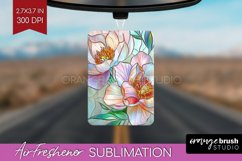 Stained Glass Flowers Air Freshener PNG - Floral PNG Product Image 1