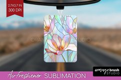 Stained Glass Flowers Air Freshener PNG - Floral PNG Product Image 1