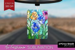 Stained Glass Flowers Air Freshener PNG - Floral PNG Product Image 1