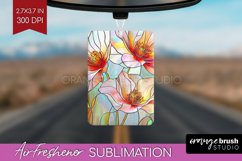 Stained Glass Flowers Air Freshener PNG - Floral PNG Product Image 1