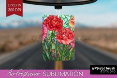 Stained Glass Flowers Air Freshener PNG - Floral PNG Product Image 1