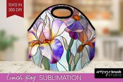 Stained Glass Flowers Lunch Bag - Floral Lunch Bug PNG Product Image 1