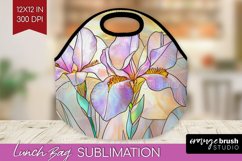 Stained Glass Flowers Lunch Bag - Floral Lunch Bug PNG Product Image 1