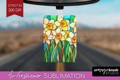 Stained Glass Flowers Air Freshener PNG - Floral PNG Product Image 1