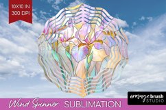 Stained Glass Flowers Wind Spinner Sublimation PNG - Floral Product Image 1