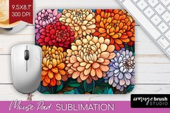 Stained Glass Flowers Mouse Pad Sublimation - Floral PNG Product Image 1