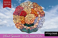 Stained Glass Flowers Wind Spinner Sublimation PNG - Floral Product Image 1