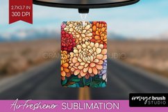 Stained Glass Flowers Air Freshener PNG - Floral PNG Product Image 1