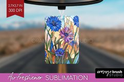 Stained Glass Flowers Air Freshener PNG - Floral PNG Product Image 1