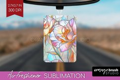 Stained Glass Flowers Air Freshener PNG - Floral PNG Product Image 1
