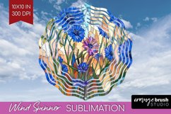 Stained Glass Flowers Wind Spinner Sublimation PNG - Floral Product Image 1