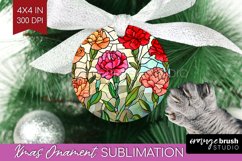 Stained Glass Flowers Ornament PNG - Floral PNG Sublimation Product Image 1