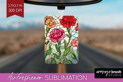 Stained Glass Flowers Air Freshener PNG - Floral PNG Product Image 1