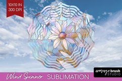 Stained Glass Flowers Wind Spinner Sublimation PNG - Floral Product Image 1