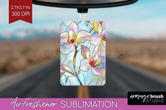 Stained Glass Flowers Air Freshener PNG - Floral PNG Product Image 1