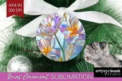 Stained Glass Flowers Ornament PNG - Floral PNG Sublimation Product Image 1
