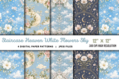 Staircase Heaven White Flowers Sky JPG Product Image 1