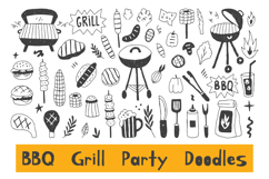 BBQ Grill Party Doodles PNG Clipart Set Product Image 1