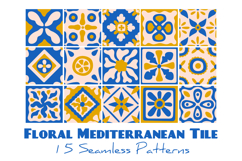 Floral Mediterranean Tile Seamless Patterns &amp; Digital Papers Product Image 1