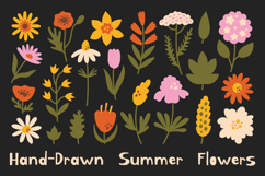 Whimsical Hand Drawn Summer Flower PNG Clipart Product Image 1