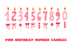 Pink Birthday Number Candles PNG Clipart Product Image 1