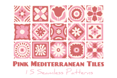 Pink Mediterranean Tiles Seamless Patterns &amp; Digital Papers Product Image 1