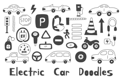 Electric Car Doodles PNG Clipart Product Image 1