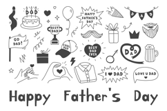 Happy Father&#039;s Day Doodles PNG Clipart Product Image 1