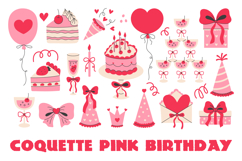 Coquette Pink Birthday PNG Clipart Product Image 1