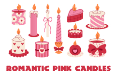 Romantic Pink Candles PNG Clipart Product Image 1