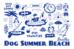 Dog Summer Beach Doodles PNG Clipart Product Image 1