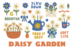 Daisy Garden PNG Clipart Set Product Image 1