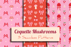 Coquette Mushrooms Seamless Patterns &amp; Digital Papers Product Image 1