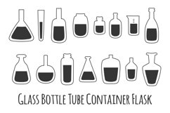 Glass Bottle Tube Container Flask Doodles Line Icons Product Image 1