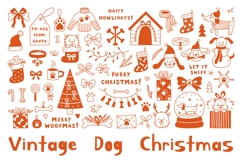 Vintage Dog Christmas Doodles PNG Clipart Product Image 1
