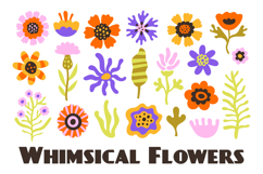 Whimsical Flowers PNG Clipart Product Image 1