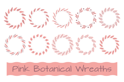 Pink Botanical Wreaths PNG Clipart Product Image 1