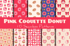 Pink Coquette Donut Seamless Patterns &amp; Digital Papers Set Product Image 1