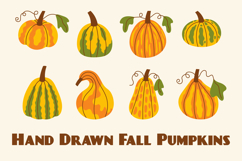 Hand Drawn Fall Pumpkins PNG Clipart Product Image 1