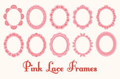 Pink Lace Oval Frames PNG Card Template Product Image 1