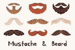 Mustache &amp; Beard PNG Clipart Set Product Image 1