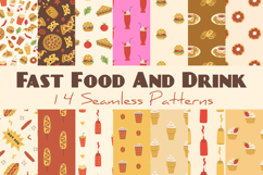 Fast Food And Drink Seamless Patterns &amp; Digital Papers Product Image 1