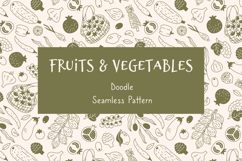 Fruits And Vegetables Doodle Seamless Pattern Digital Paper Product Image 1