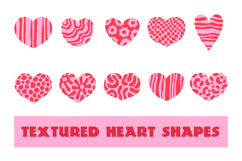 Textured Heart Shapes PNG Clipart Product Image 1