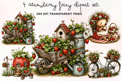 Strawberry Fairy Clipart PNG Product Image 1