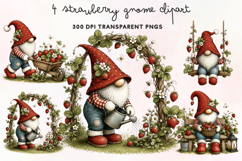 Strawberry Gnome Clipart PNG Product Image 1